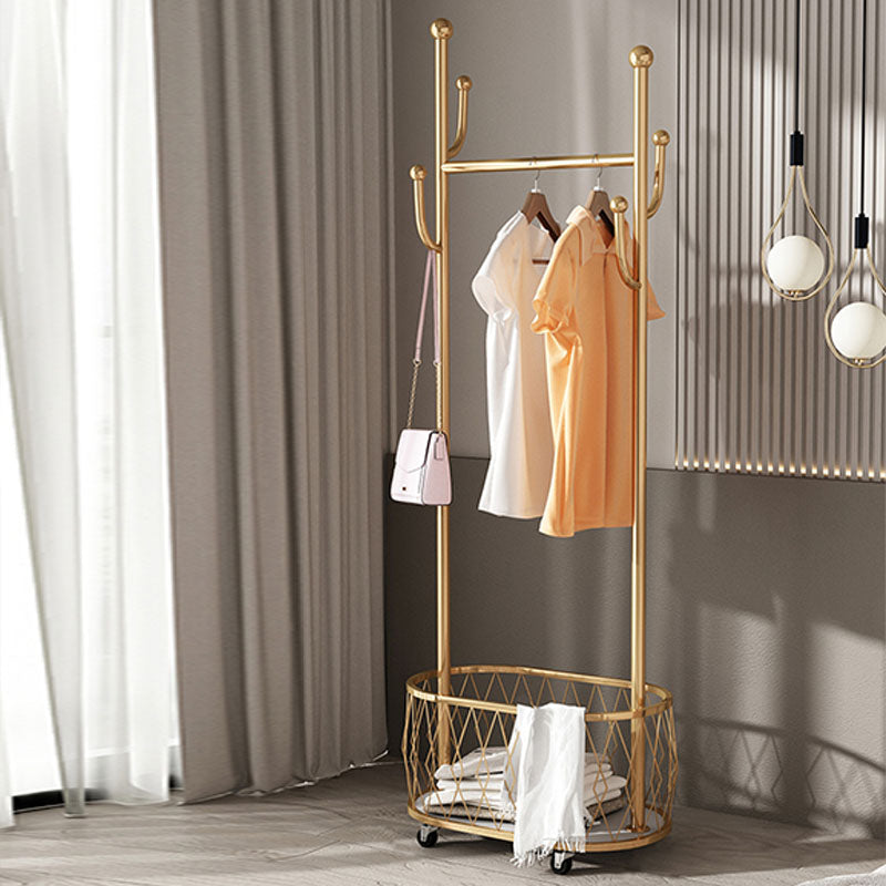 Glam Hall Stand Metal Shelving Hooks Included No Distressing Free Standing Rack Metal