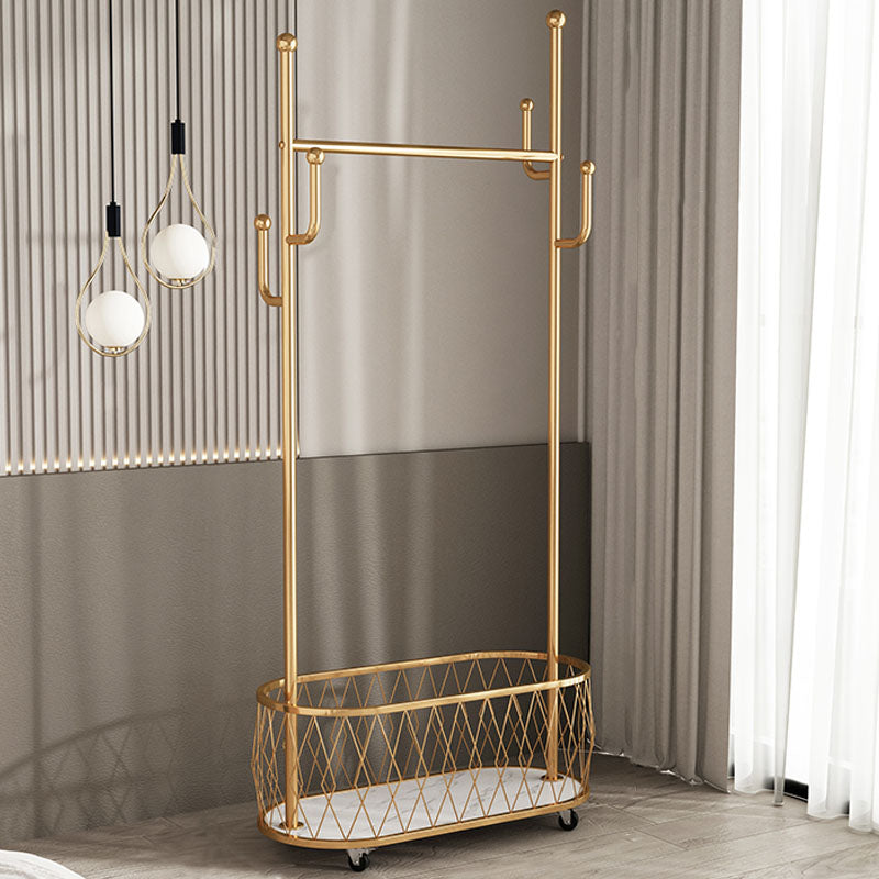 Glam Hall Stand Metal Shelving Hooks Included No Distressing Free Standing Rack Metal