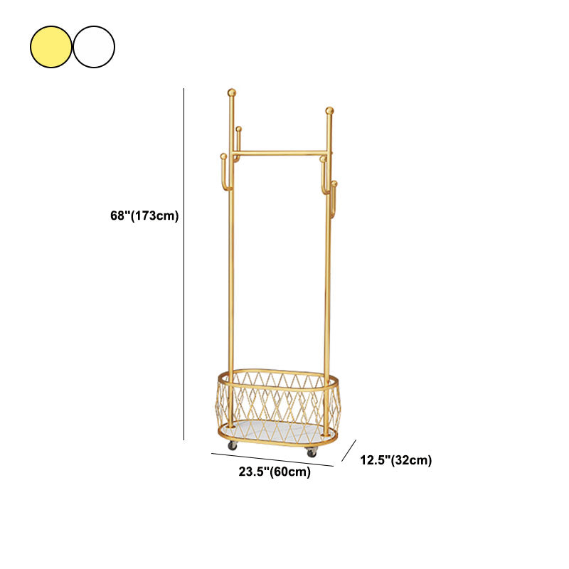 Glam Hall Stand Metal Shelving Hooks Included No Distressing Free Standing Rack Metal