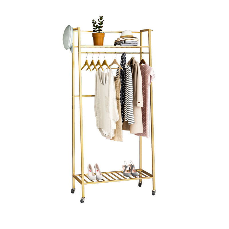 Glam Hall Stand Metal Free Standing Shelving Included Coat Rack