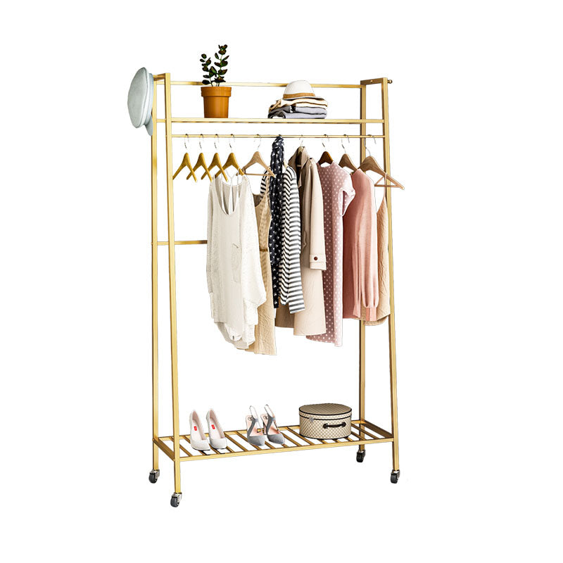 Glam Hall Stand Metal Free Standing Shelving Included Coat Rack