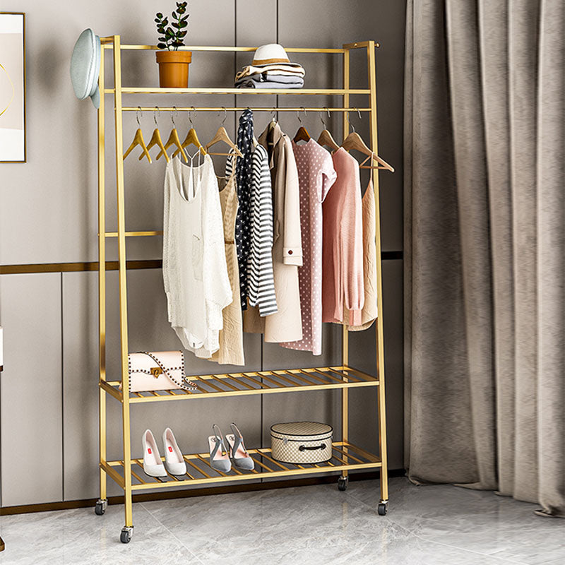 Glam Hall Stand Metal Free Standing Shelving Included Coat Rack