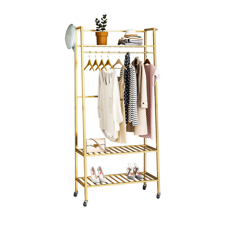 Glam Hall Stand Metal Free Standing Shelving Included Coat Rack