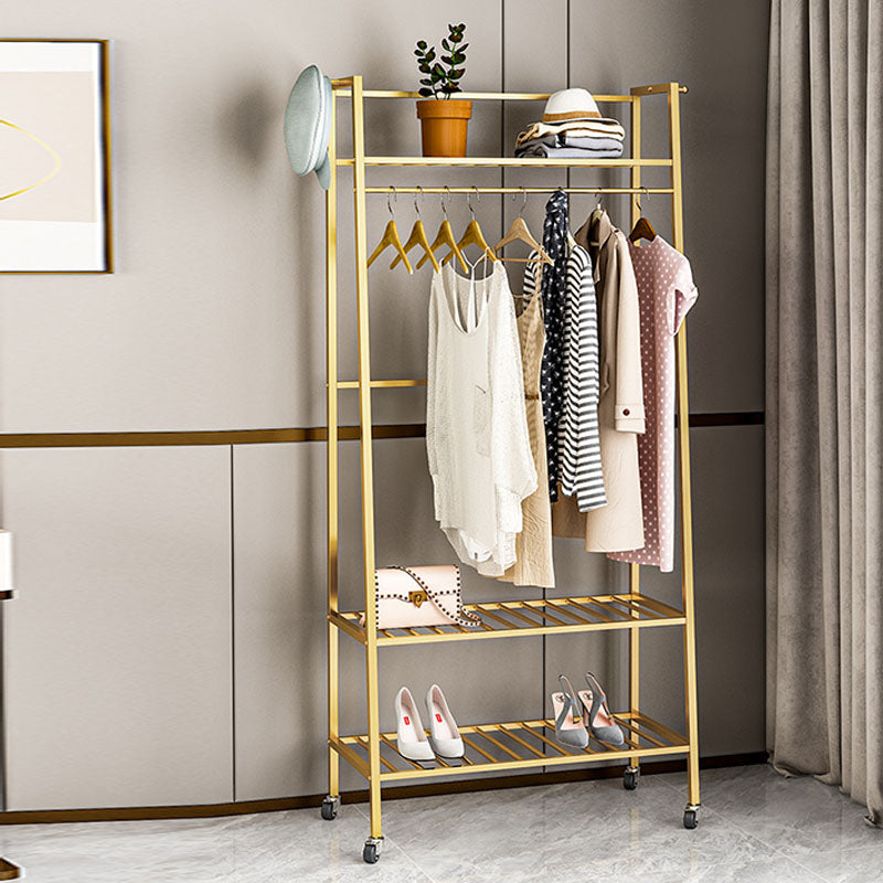 Glam Hall Stand Metal Free Standing Shelving Included Coat Rack