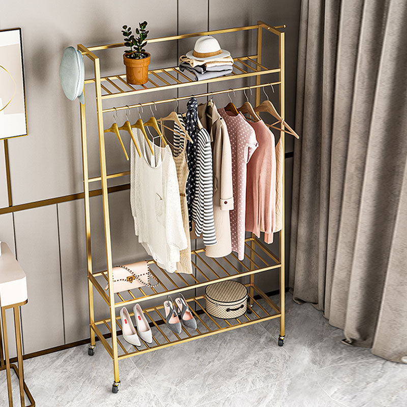 Glam Hall Stand Metal Free Standing Shelving Included Coat Rack