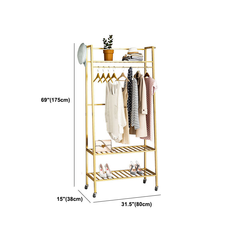 Glam Hall Stand Metal Free Standing Shelving Included Coat Rack