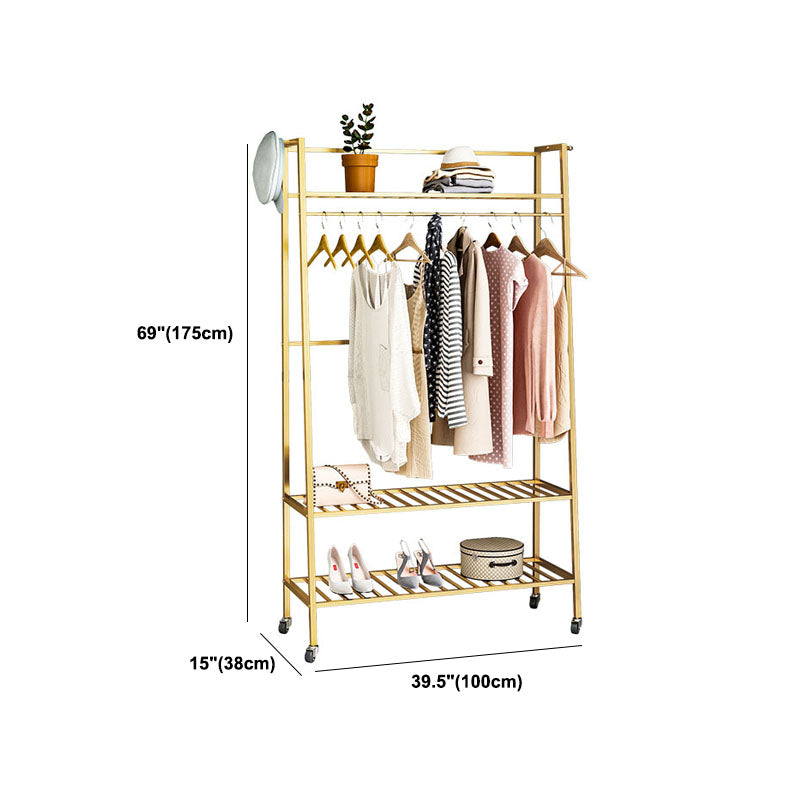 Glam Hall Stand Metal Free Standing Shelving Included Coat Rack