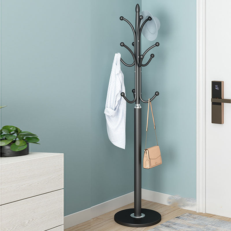 Contemporary Metal Hall Tree with Hooks Coat Hanger in Living Room