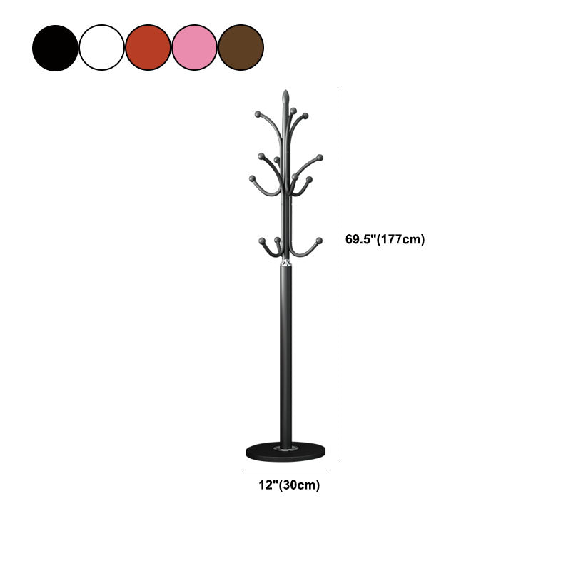 Contemporary Metal Hall Tree with Hooks Coat Hanger in Living Room