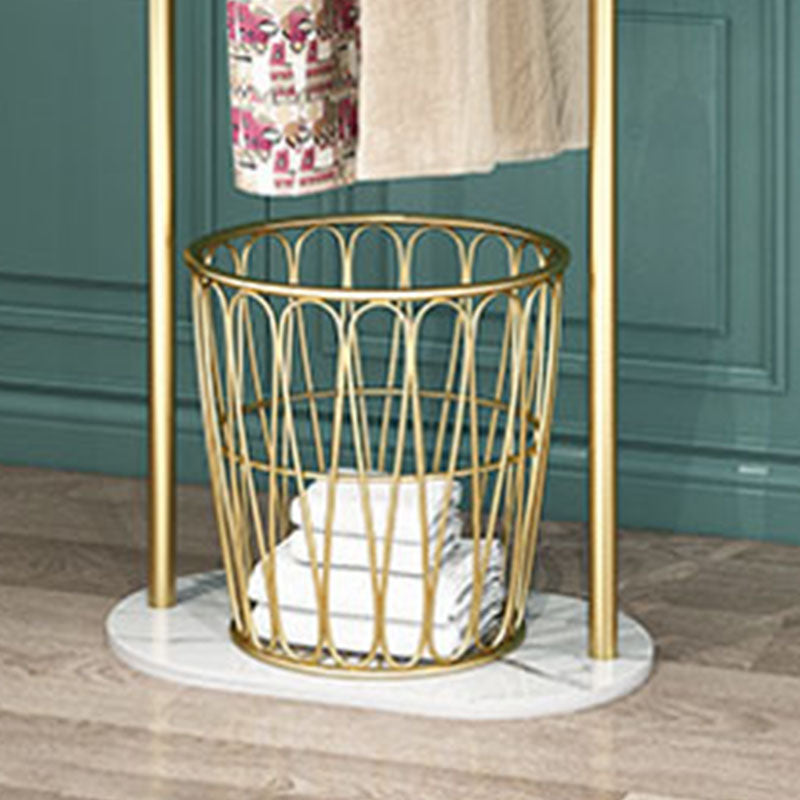 Hall Tree with Hooks and Basket Magnificent Metal Hall Stand in Gold