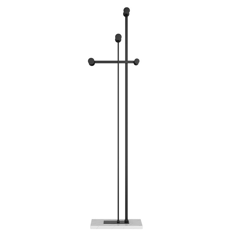 Contemporary Coat Rack Free Standing Coat Hook Metal Hall Stand with Slate Base