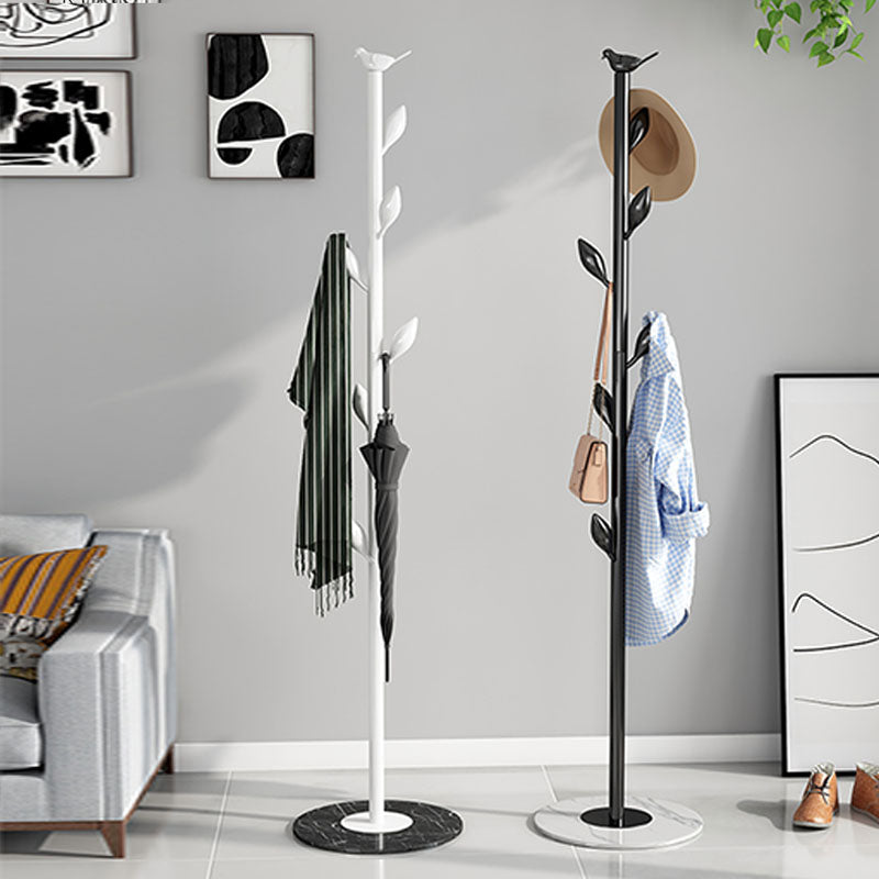 Contemporary Metal Hall Stand Hooks and Leaves Shape Hall Tree Coat Hanger