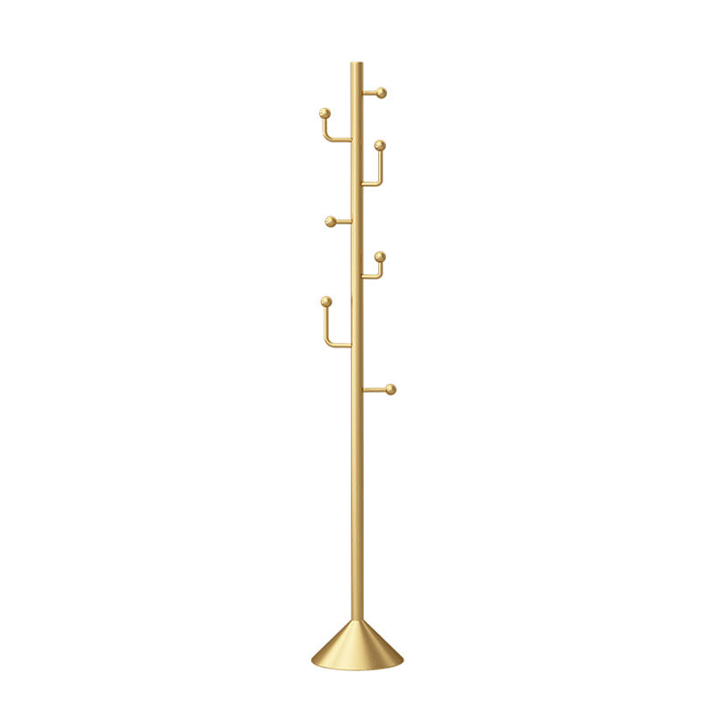 Glam Coat Rack Free Standing Coat Hook Metal Hall Stand with Round Base