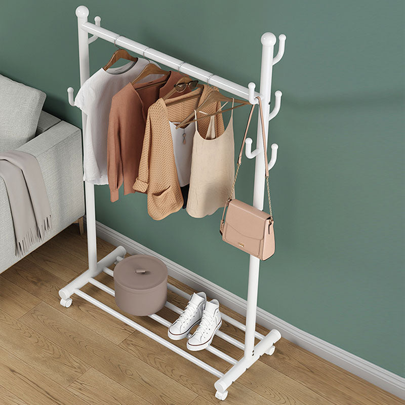 Contemporary Entry Hall Tree Metal Hooks Included No Distressing Free Standing Coat Rack