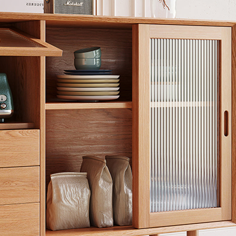 Sliding Door Sideboard Contemporary Side Board for Dining Room