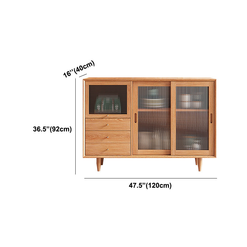 Sliding Door Sideboard Contemporary Side Board for Dining Room