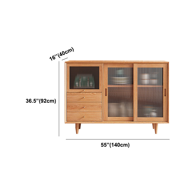 Sliding Door Sideboard Contemporary Side Board for Dining Room