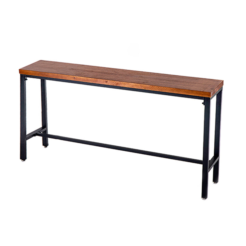 Industrial Metal Bar Counter Table Rectangle Bar Counter Table with Trestle Base