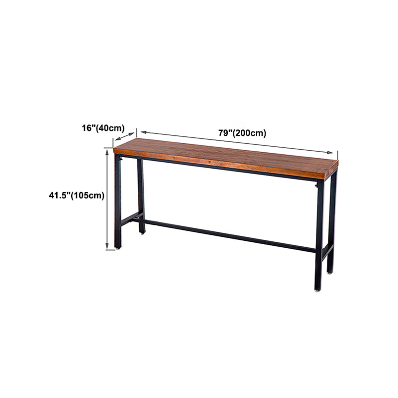 Industrial Metal Bar Counter Table Rectangle Bar Counter Table with Trestle Base