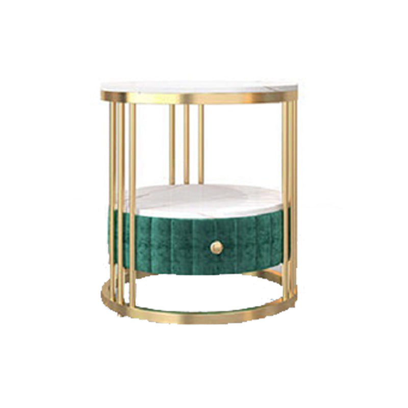 Glam 1 - Drawer Accent Table Nightstand 21.65" Tall Stone Night Table