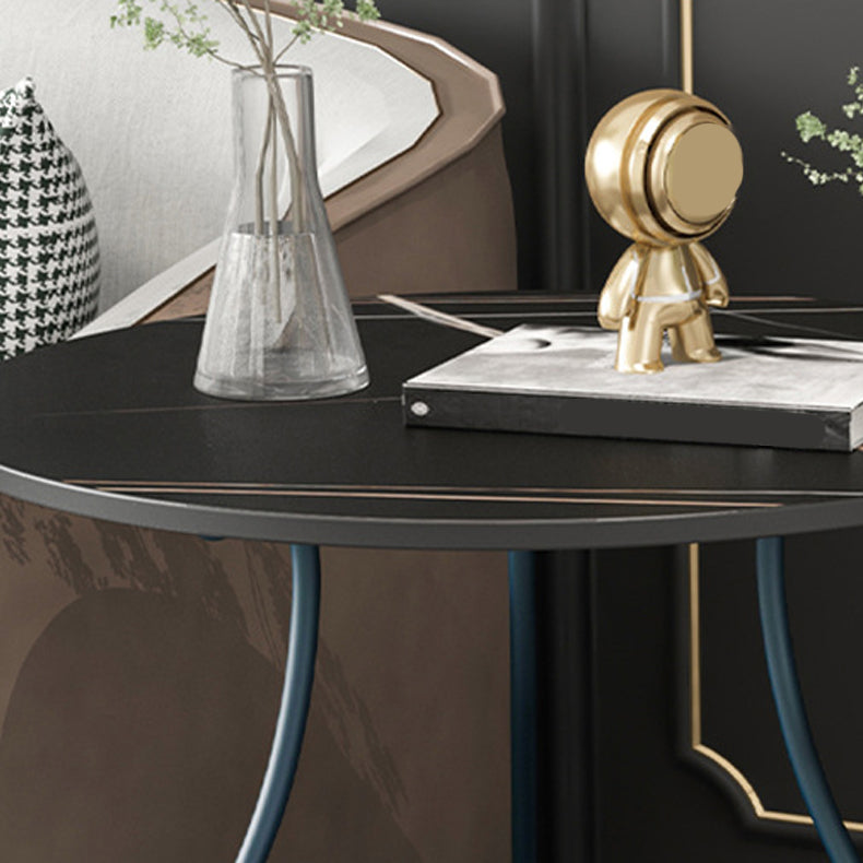 Metal Accent Table Nightstand Lower Shelf Night Table for Bedroom