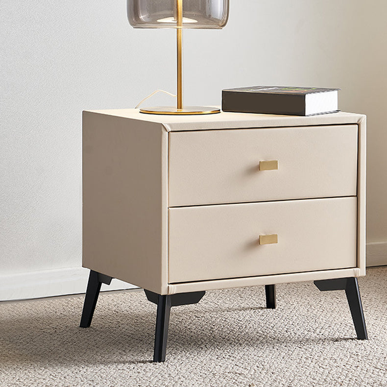 Solid Wood Accent Table Nightstand Legs Included Bedside Cabinet with 2 Drawers