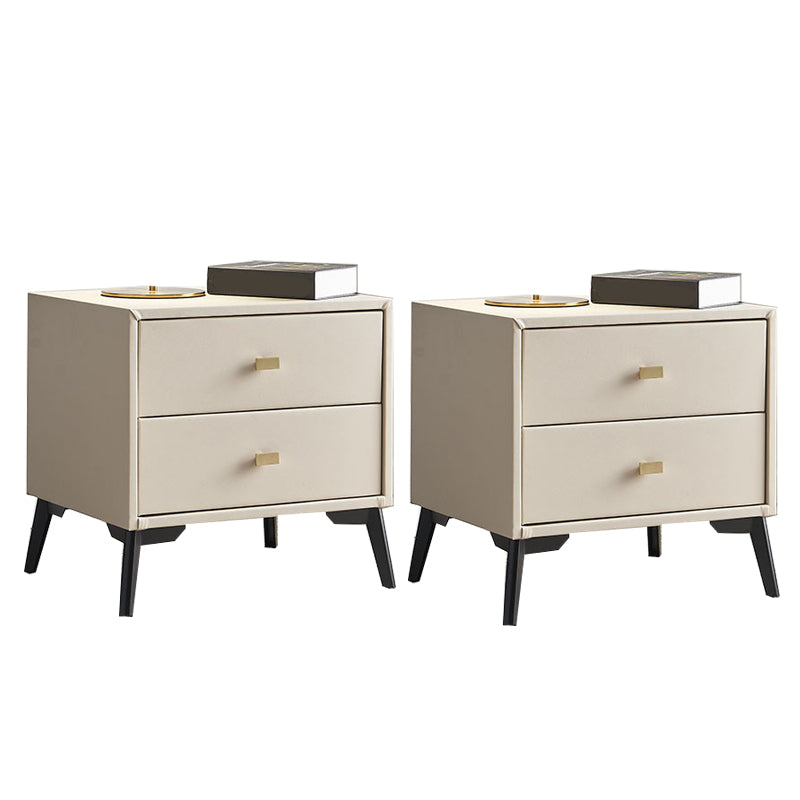 Solid Wood Accent Table Nightstand Legs Included Bedside Cabinet with 2 Drawers