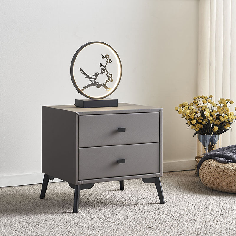 Solid Wood Accent Table Nightstand Legs Included Bedside Cabinet with 2 Drawers