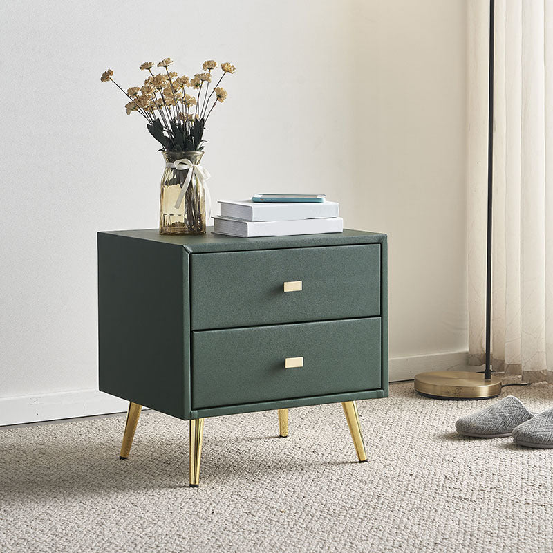 Solid Wood Accent Table Nightstand Legs Included Bedside Cabinet with 2 Drawers