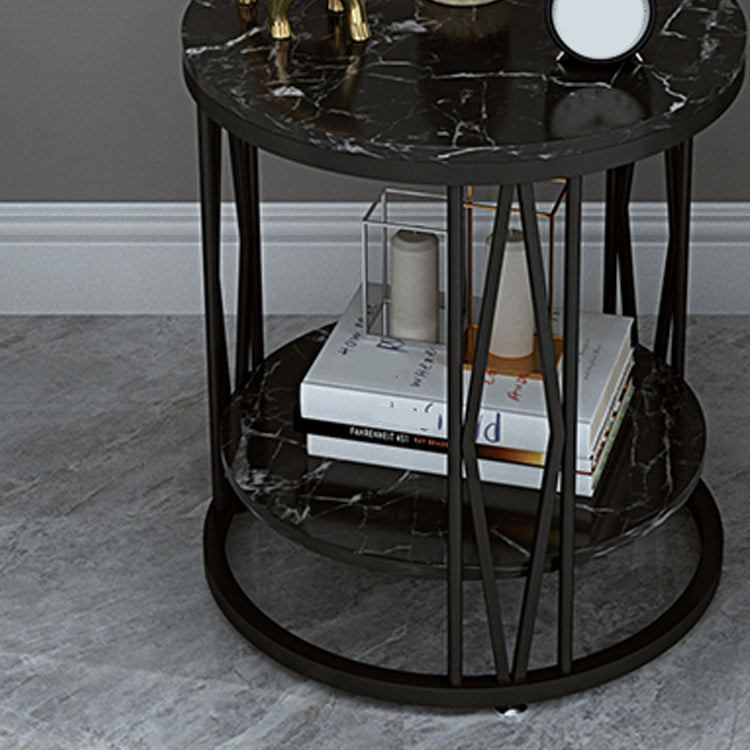 Industrial Nightstand Lower Shelf Accent Table Nightstand for Bedroom