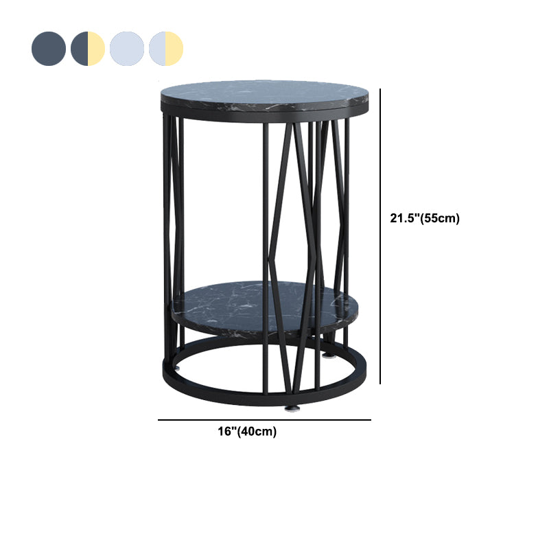 Industrial Nightstand Lower Shelf Accent Table Nightstand for Bedroom