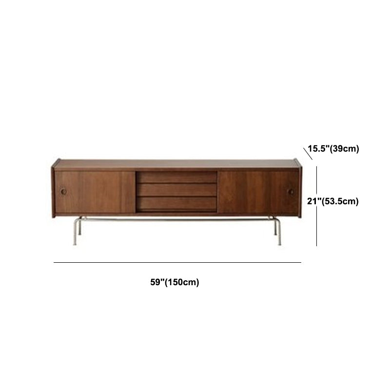 21" Solid Wood TV Stand Modern TV Console with Drawers for Living Room