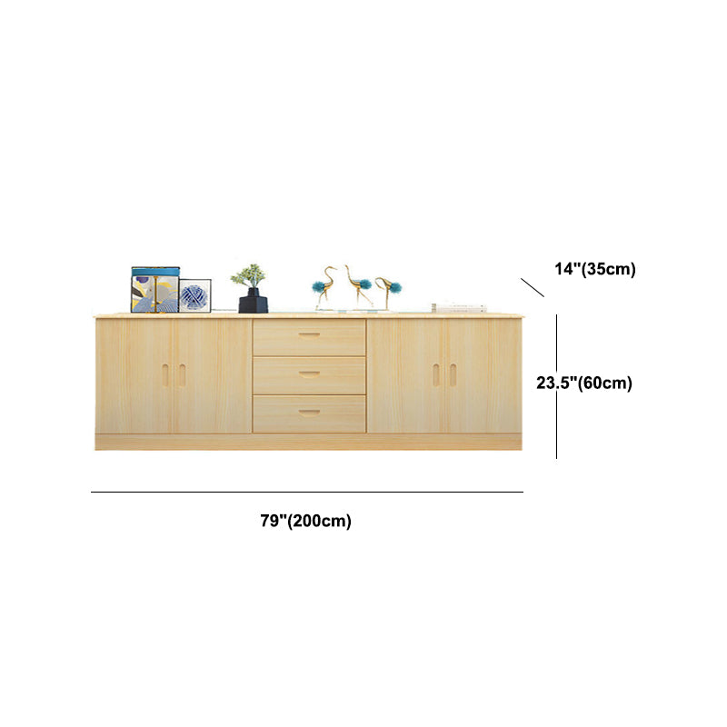 Modern Media Console TV Stand Pine Console TV Stand with 3 Drawers