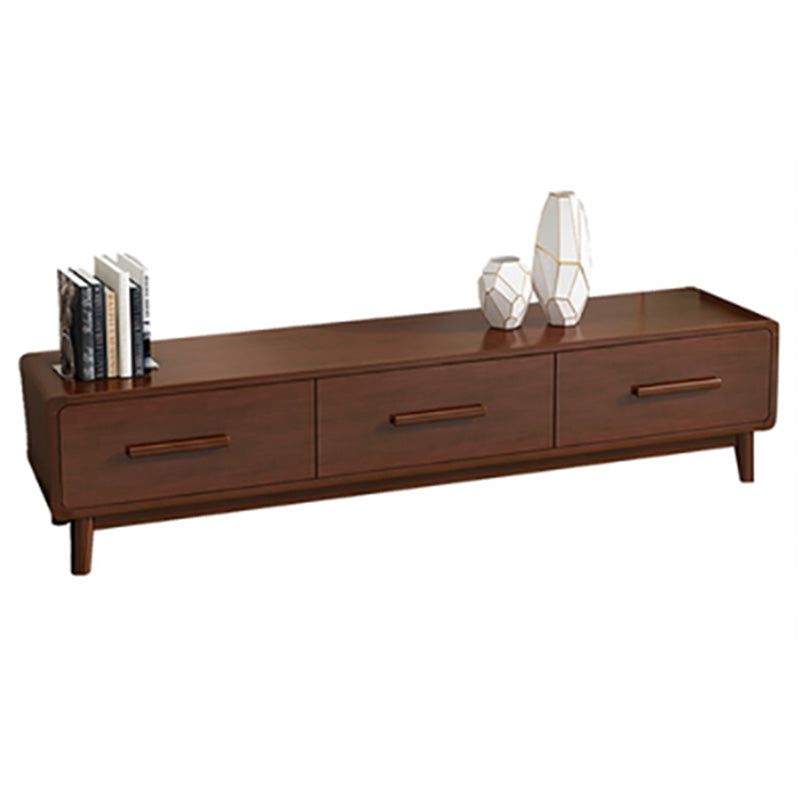 Contemporary Enclosed Storage TV Console Solid Wood TV Stand with 3 Drawers