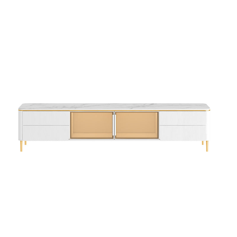 Modern TV Stand White TV Console with Drawers for Living Room