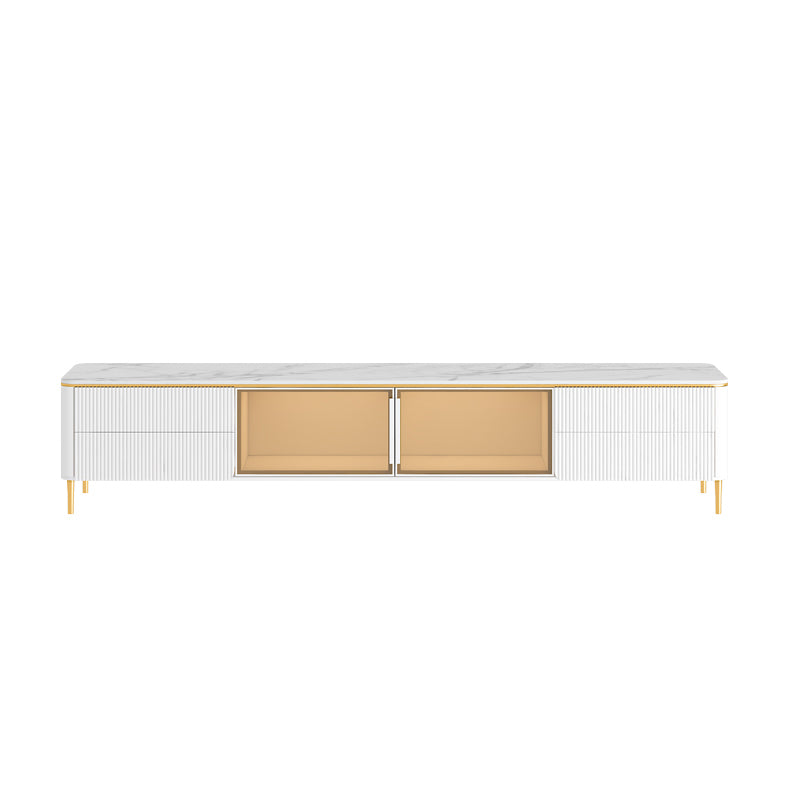 Modern TV Stand White TV Console with Drawers for Living Room