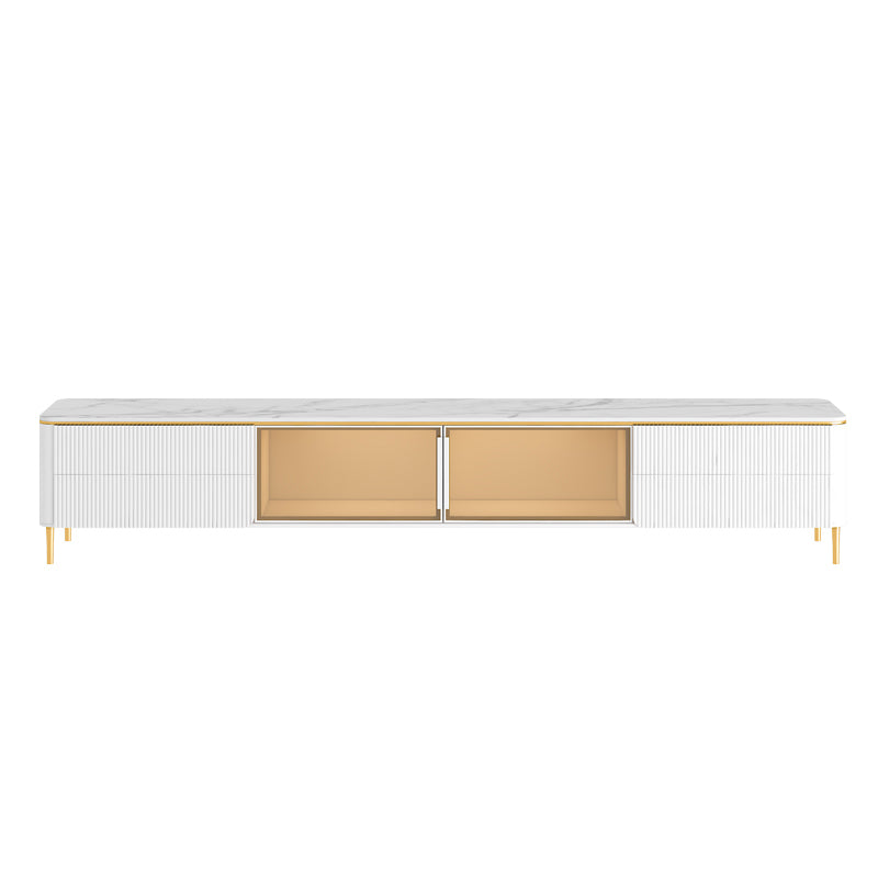 Modern TV Stand White TV Console with Drawers for Living Room