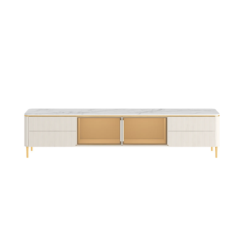 Modern TV Stand White TV Console with Drawers for Living Room