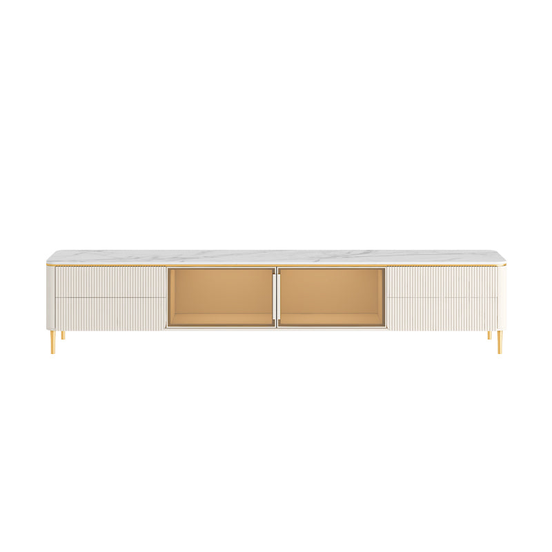 Modern TV Stand White TV Console with Drawers for Living Room