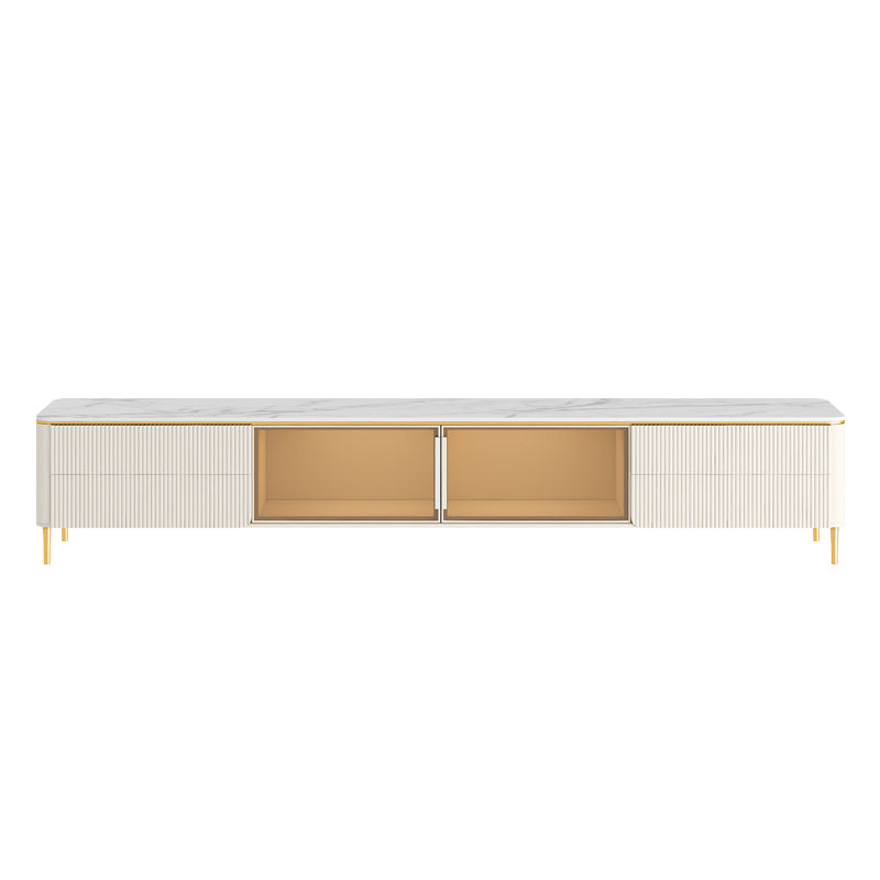 Modern TV Stand White TV Console with Drawers for Living Room