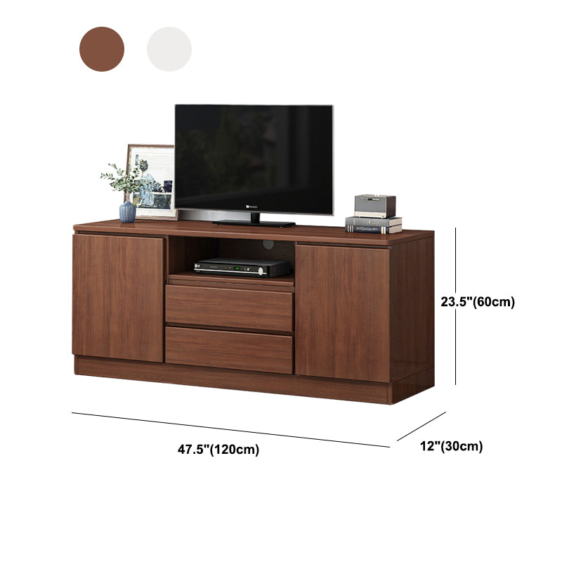 Modern TV Console Faux Wood TV Stand with Drawers and Storage, 24"H X 12"W