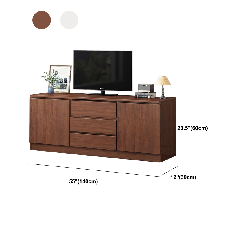 Modern TV Console Faux Wood TV Stand with Drawers and Storage, 24"H X 12"W