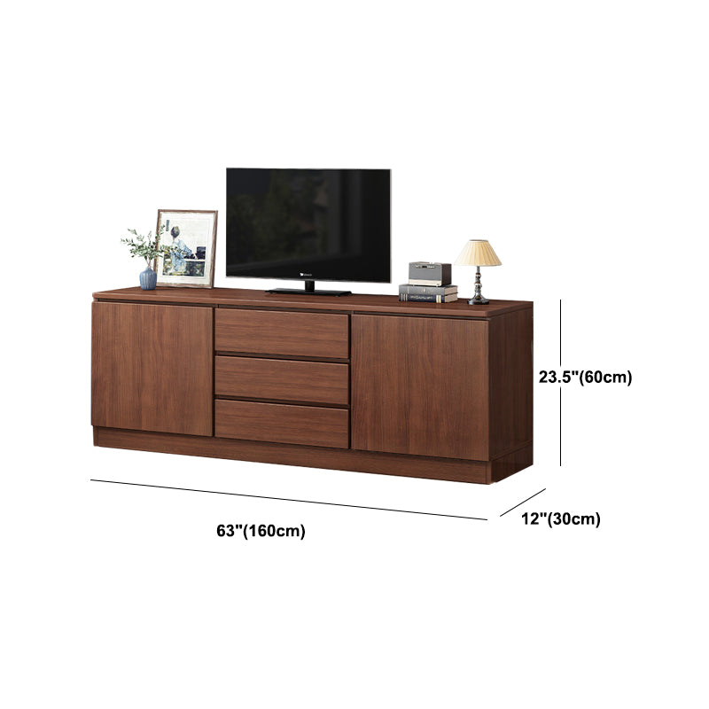 Modern TV Console Faux Wood TV Stand with Drawers and Storage, 24"H X 12"W