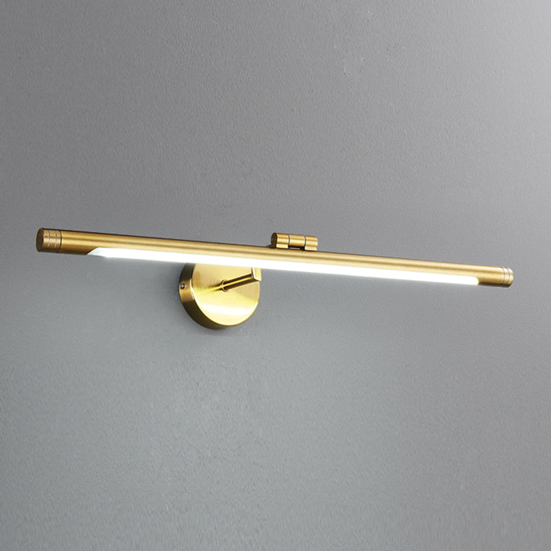 Linear Shade Metal Wall Sconce Modern Style 1- Light Mirror Wall Mount Lighting in Gold