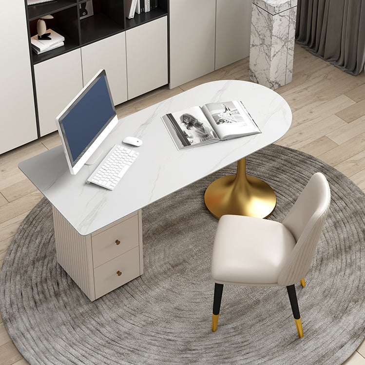 Peninsula Modern Writing Table Fixed Study Table of Sintered Stone