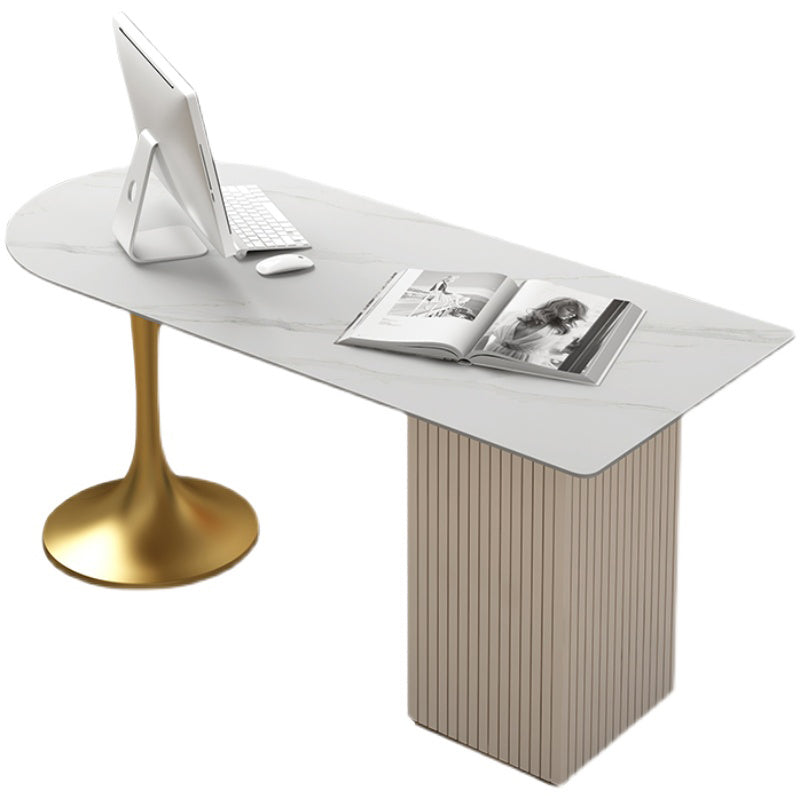 Peninsula Modern Writing Table Fixed Study Table of Sintered Stone