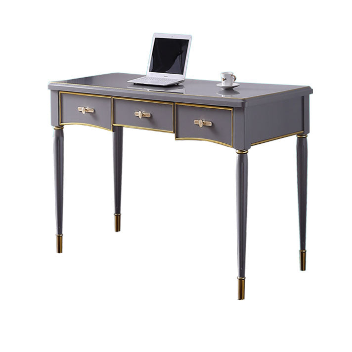 Glam Style Parsons Writing Desk Curved Writing Desk with 3 Drawers