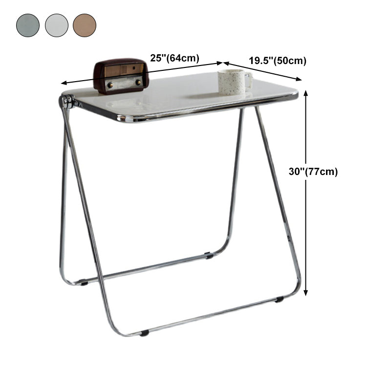 Acrylic Curved Contemporary Writing Desk Folding Home Desk 25.2"L x 19.7"W x 30.3"H