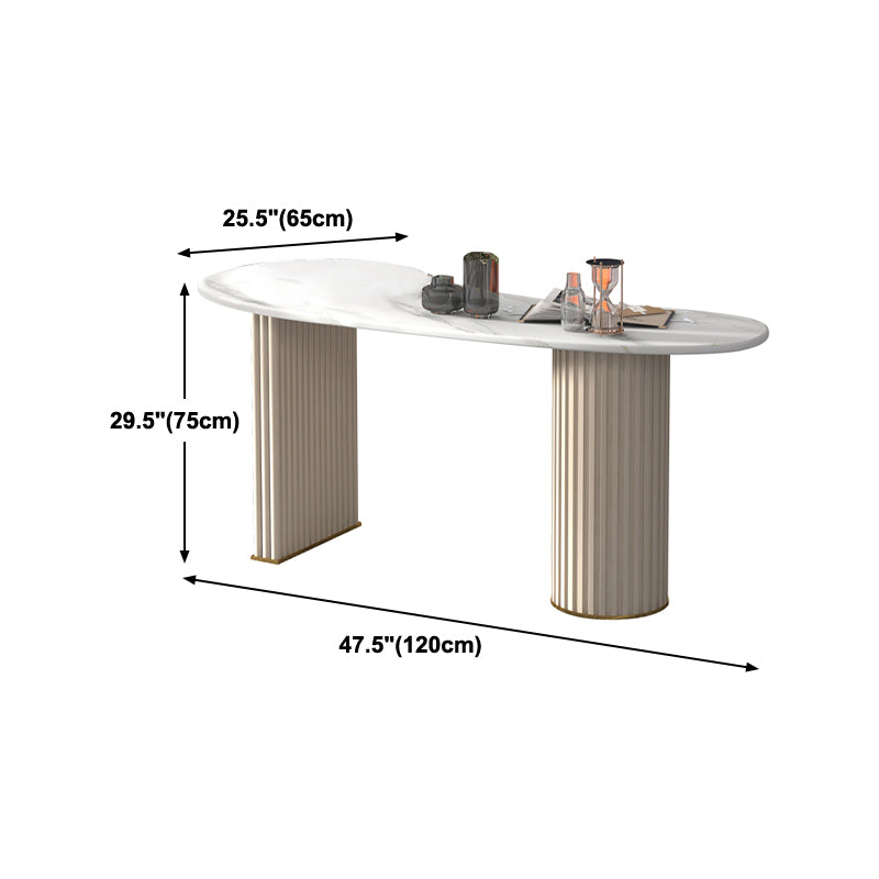 Home Office Writing Desk Glam Style Pedestal Base Writing Desk