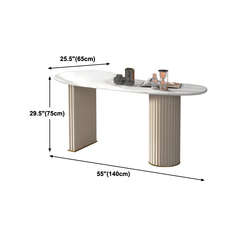 Home Office Writing Desk Glam Style Pedestal Base Writing Desk